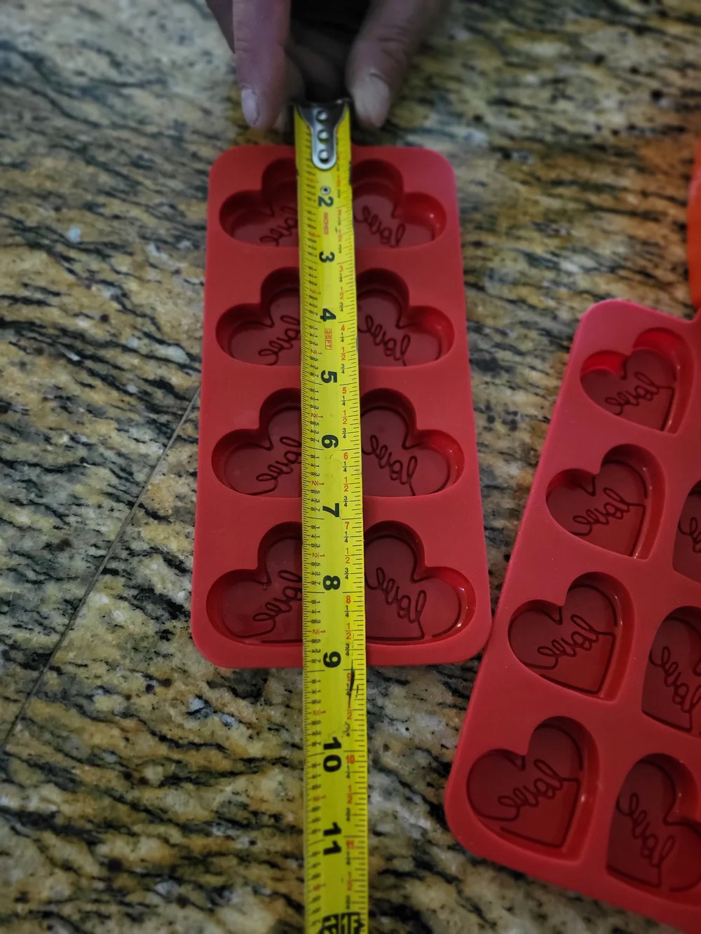 9 Piece - Heart-Shaped Silicone Mold Set - Pink & Red